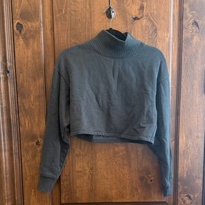 ALO Yoga Charcoal Turtleneck Crop Top